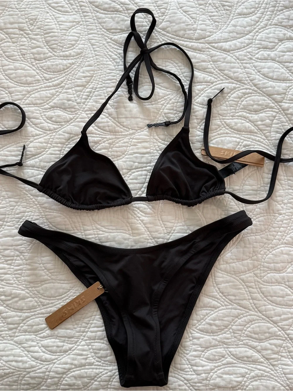 SKIMS Black Signature Triangle Bikini Set